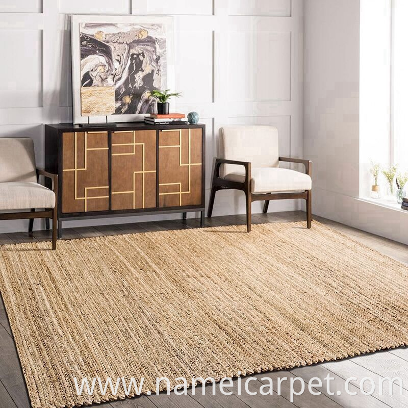 Handmade Braided Woven Jute Hemp Carpet Area Rug Floor Mats 276